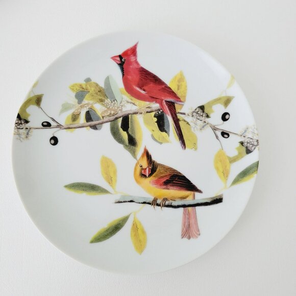 Godinger Audubon Bird Salad Plates (3), Hummingbird, Blue Wing Warbler, Cardinal - Picture 11 of 13